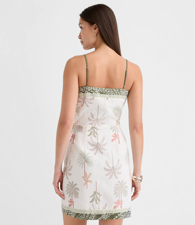 Palm Linen Cotton Sarong Mini Dress