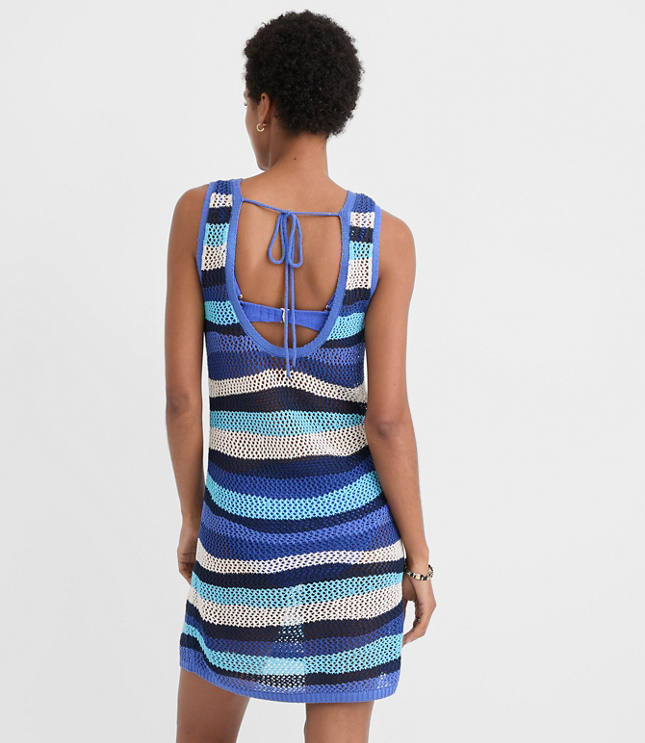 LOFT Beach Striped Tie Back Mini Swimsuit Coverup Dress carousel Product Image 3