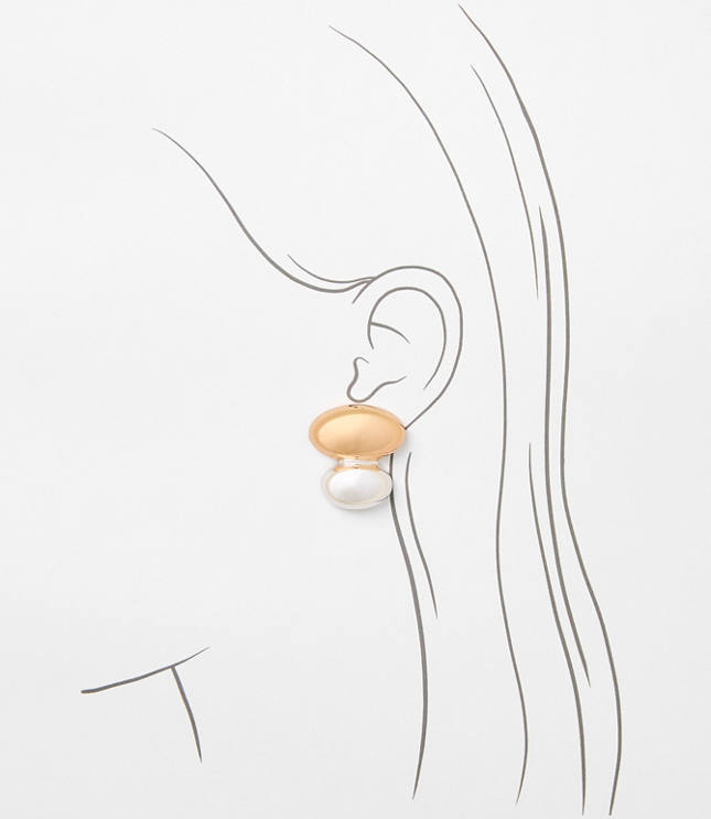 Oval Mixed Metal Drop Earrings