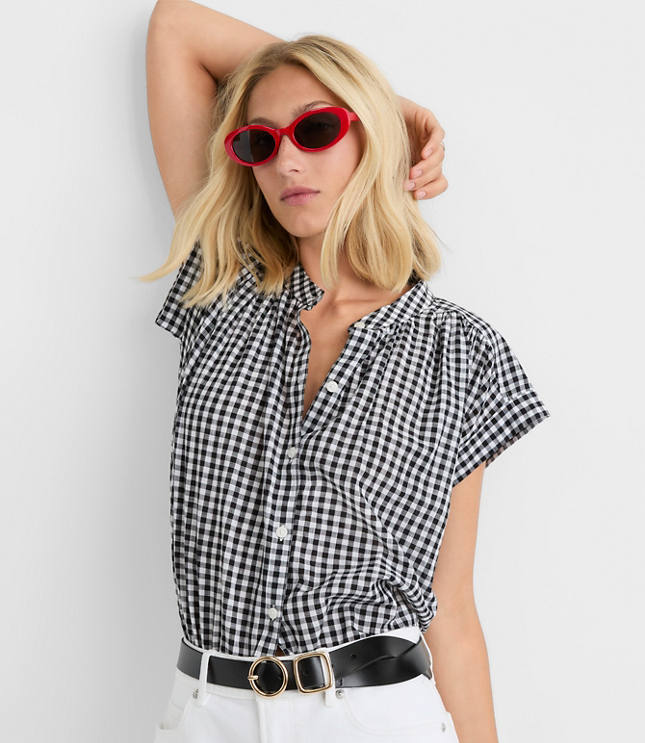 Gingham Everyday Dolman Shirt