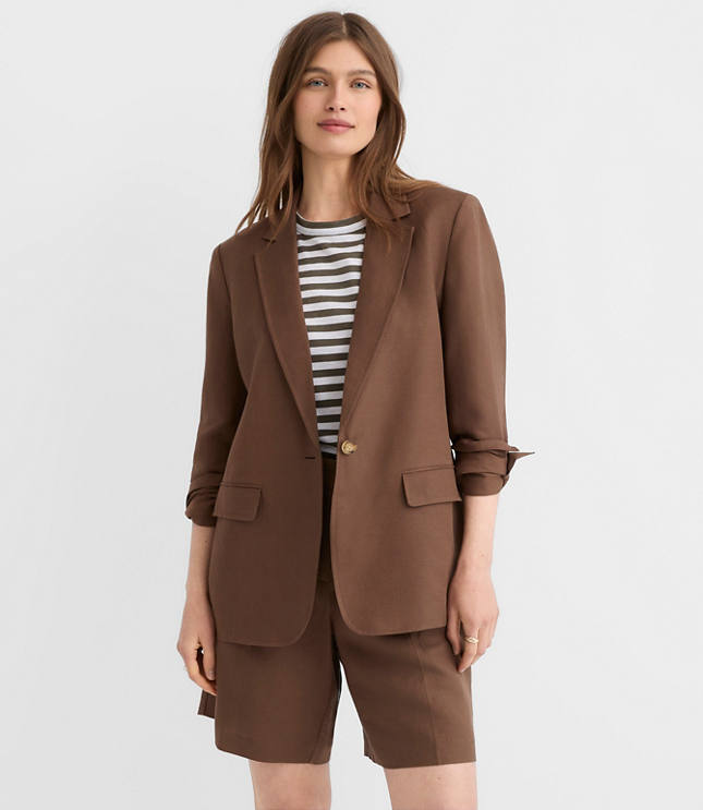 Oversized Linen Blend Modern Blazer