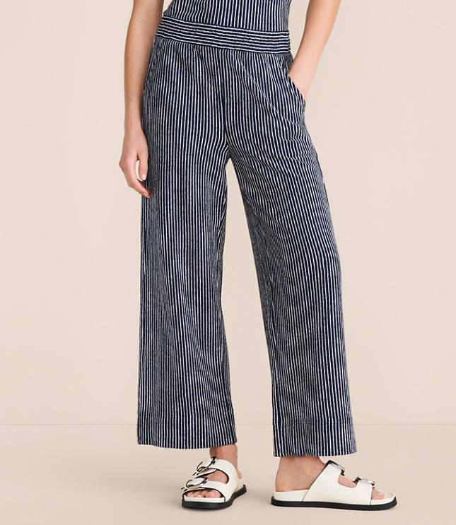 Lou & Grey Striped Wide Leg Crop Pants