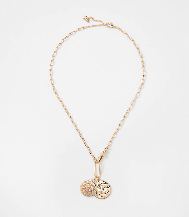 Hammered Coin Charm Necklace