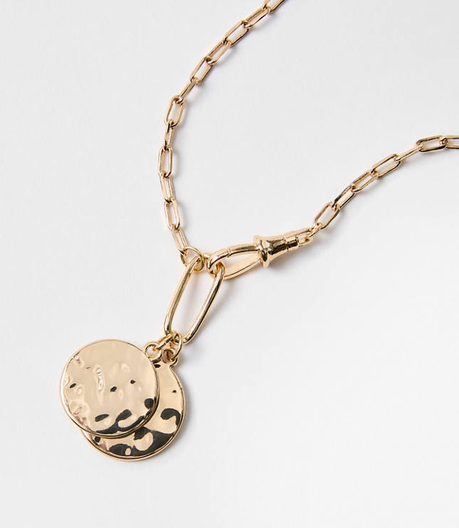 Hammered Coin Charm Necklace