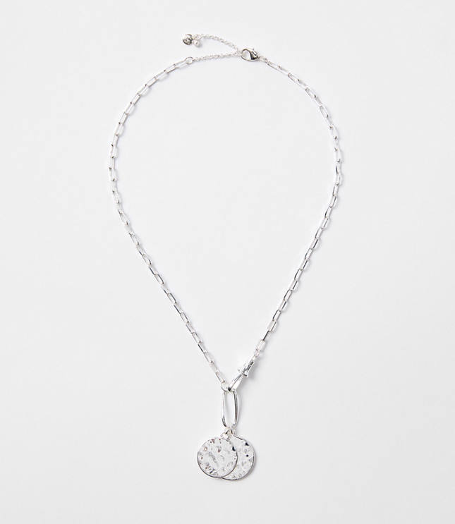 Hammered Coin Charm Necklace