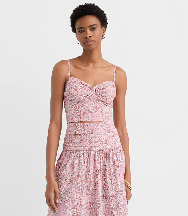 Petite Floral Poplin Twist Cami