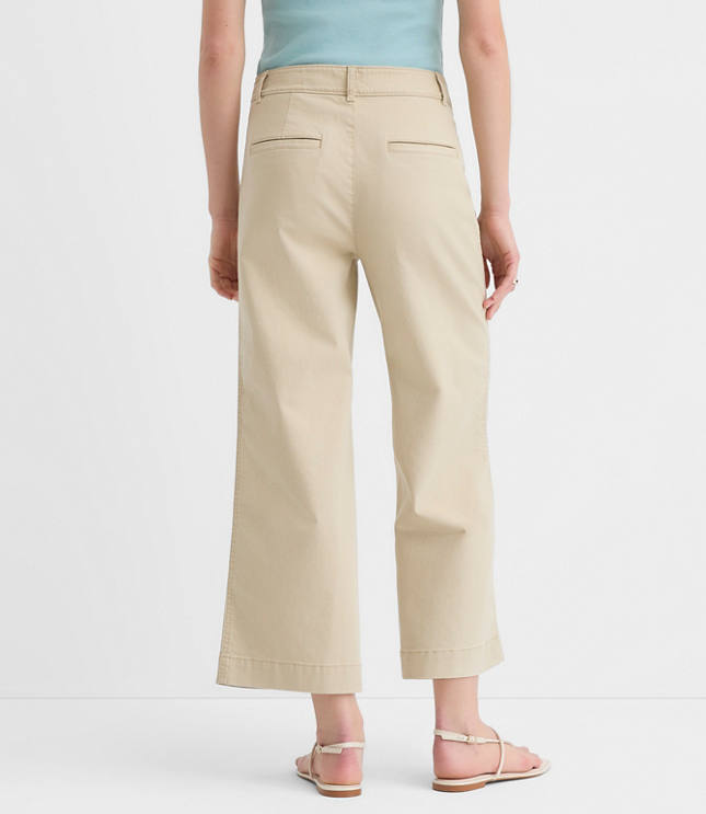 Curvy Palmer Wide Leg Crop Pants in Twill
