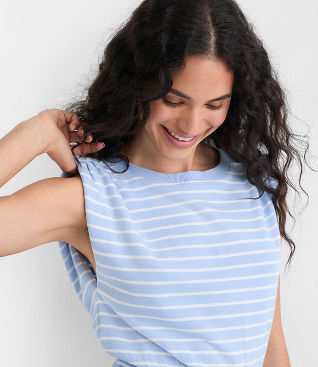 Stripe Shirred Terry Mini Pocket Dress carousel Product Image 2