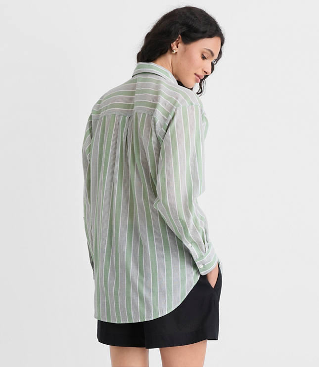 Striped Everyday Oversized Pocket Shirt carousel Product Image 3