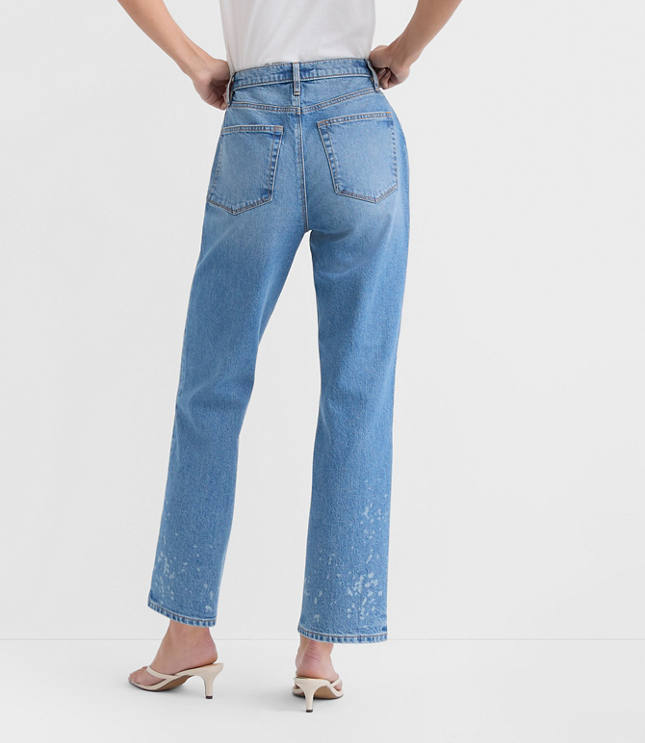 Rivete Tall High Rise Straight Jeans in Bleach Out Wash carousel Product Image 4