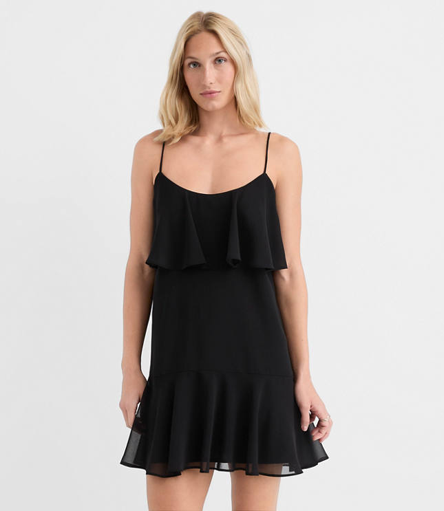 Petite Strappy Ruffle Mini Dress