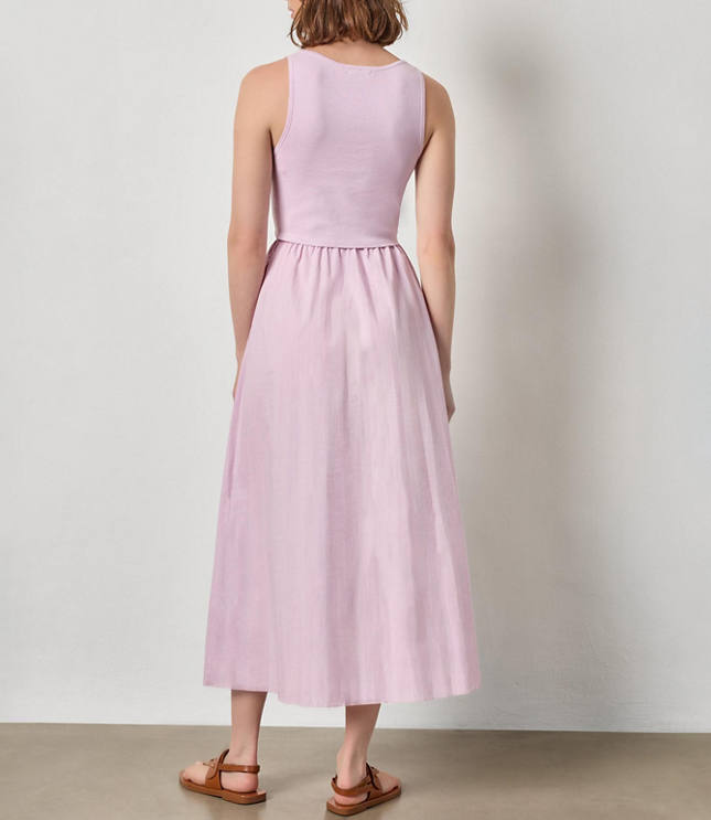 Lilla P Mixed Media Scoop Neck Dress