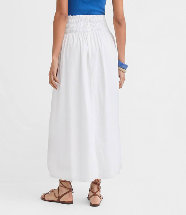 Petite Poplin Smocked Maxi Skirt carousel Product Image 3
