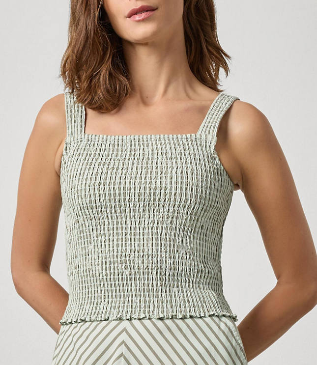 Lilla P Striped Smocked Tank