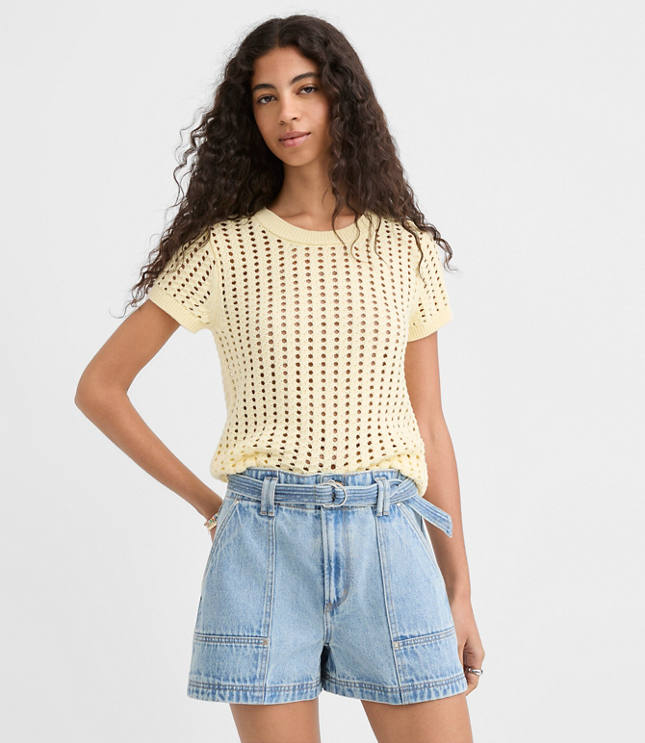Petite Stitchy Wedge Sweater Tee carousel Product Image 1