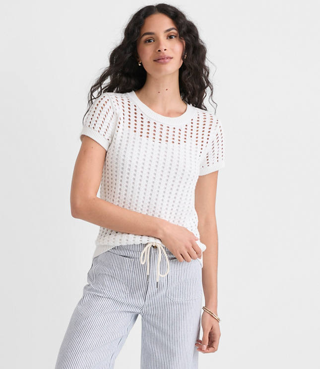 Petite Stitchy Wedge Sweater Tee carousel Product Image 2