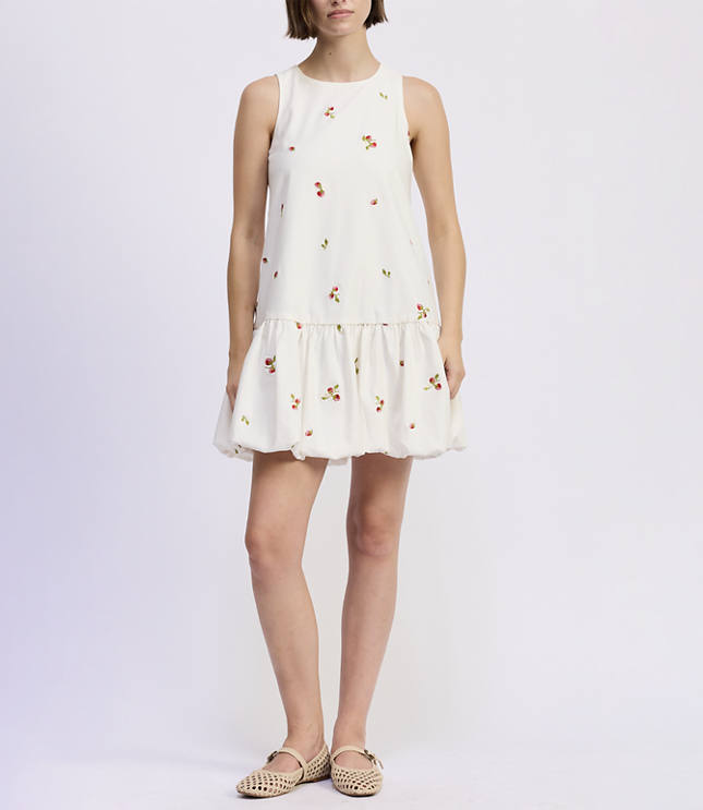 En Saison Strawberry Kiss Bubble Hem Mini Dress