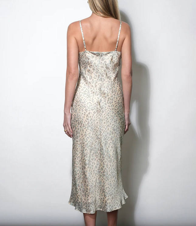Greylin Cassandra Animal Midi Slip Dress
