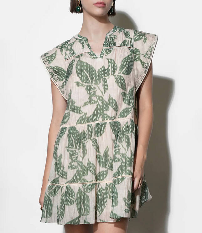 Greylin Briar Tiered Embroidered Shift Mini Dress