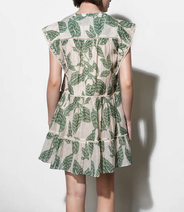 Greylin Briar Tiered Embroidered Shift Mini Dress