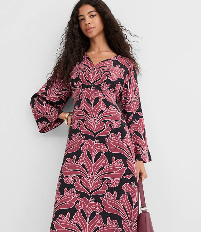 Petite Floral Caftan Midi Dress
