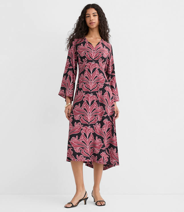 Petite Floral Caftan Midi Dress