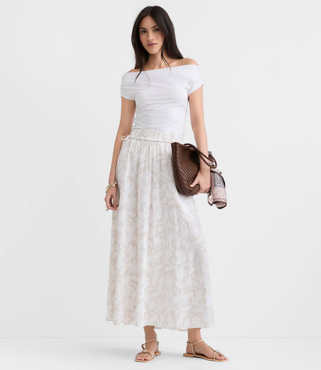 Petite Hibiscus Side Tie Maxi Skirt