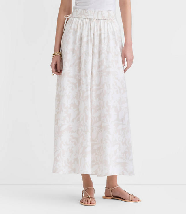 Petite Hibiscus Side Tie Maxi Skirt