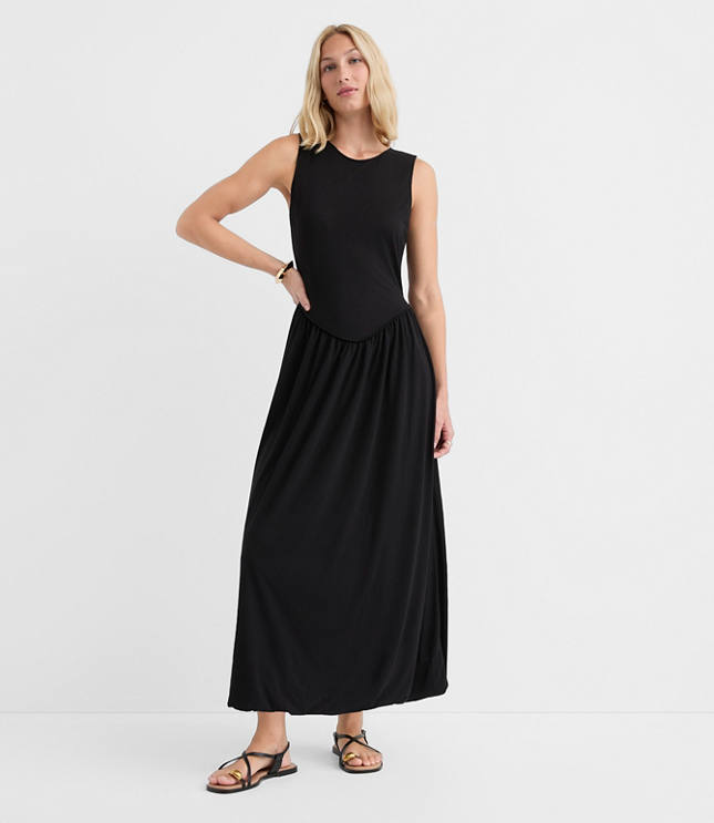 Petite Drop Waist Bubble Midi Dress carousel Product Image 1