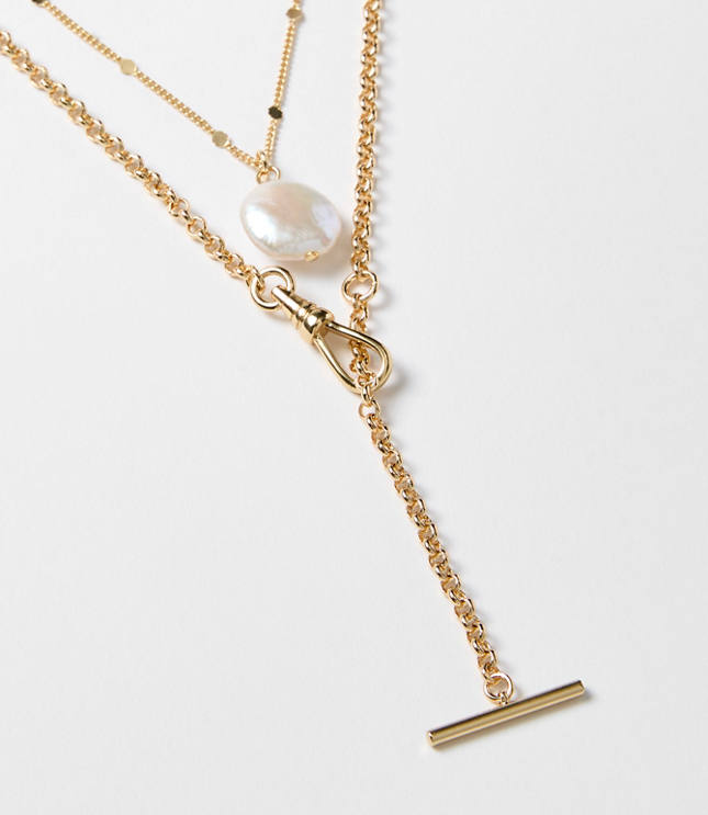 Pearlized Bar Layered Necklace Set - image 2