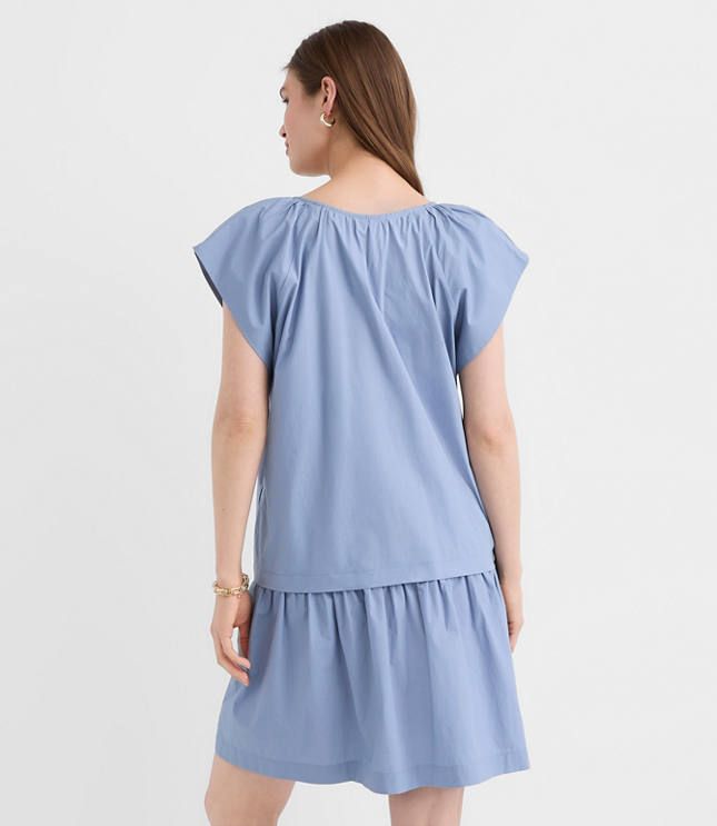Poplin Flutter Mini Pocket Dress