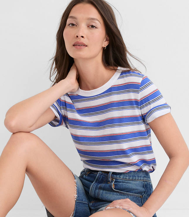 Striped Everyday Crew Tee carousel Product Image 1