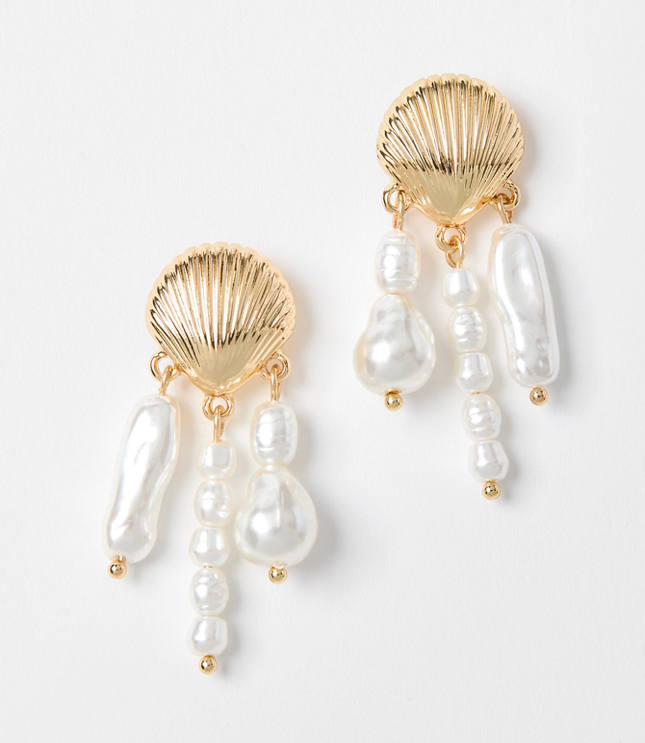 Seashell Pearlized Drop Earrings