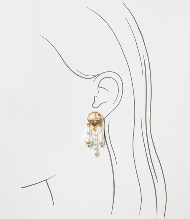 Seashell Pearlized Drop Earrings