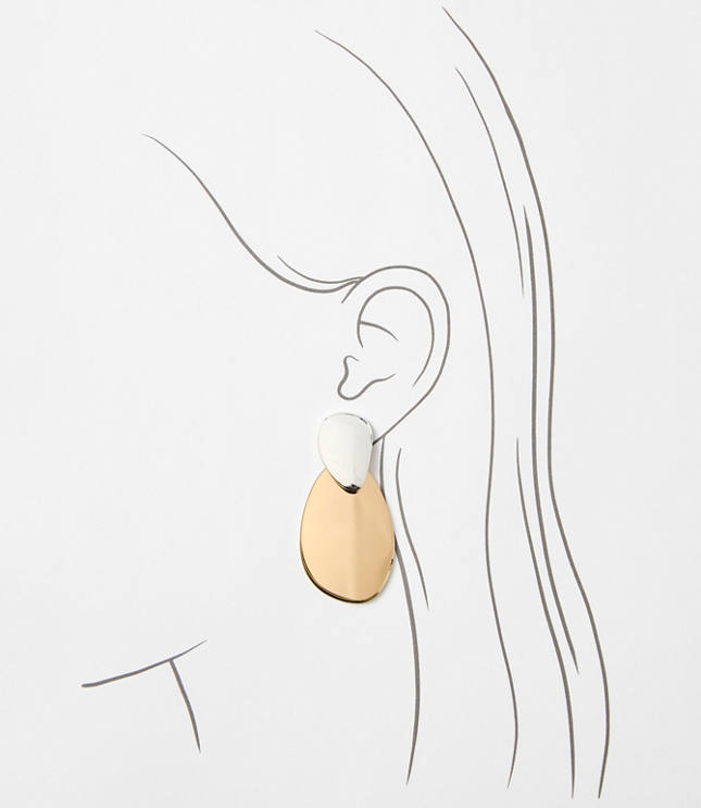 LOFT Versa Mixed Metal Statement Drop Earrings