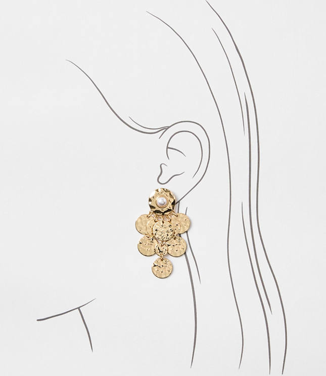 Pearlized Hammered Drop Earrings