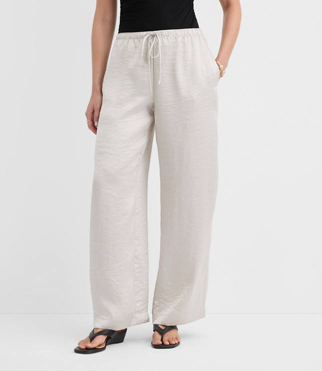 Petite Sawyer Pull On Pants in Satin