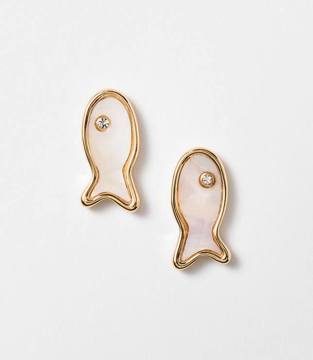Mother Of Pearl Fish Stud Earrings carousel Product Image 1