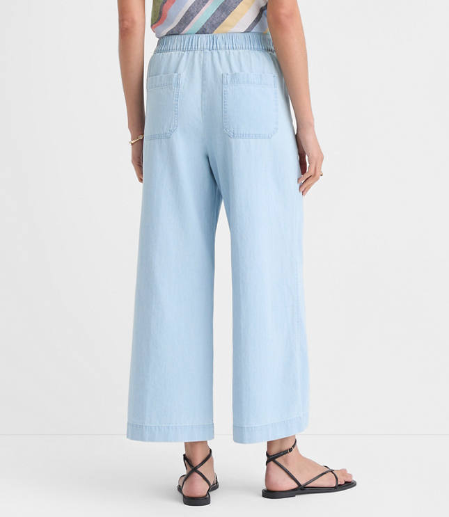 Tall Breezy Wide Leg Crop Pants in Chambray carousel Product Image 3