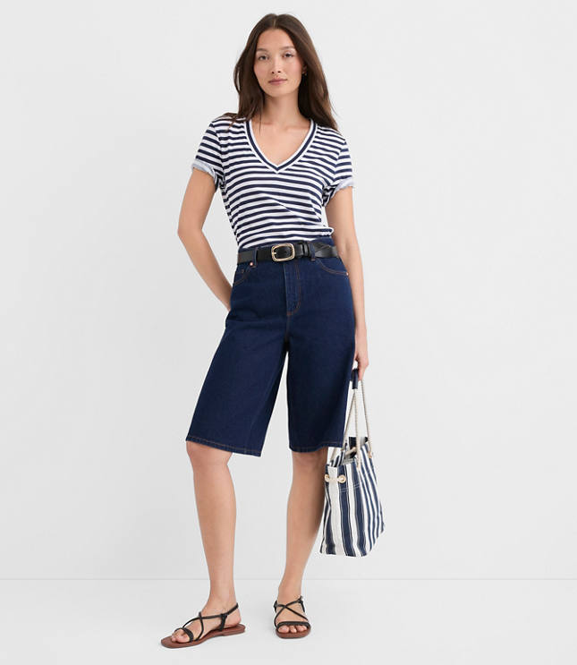 Striped Everyday V-Neck Tee carousel Product Image 2
