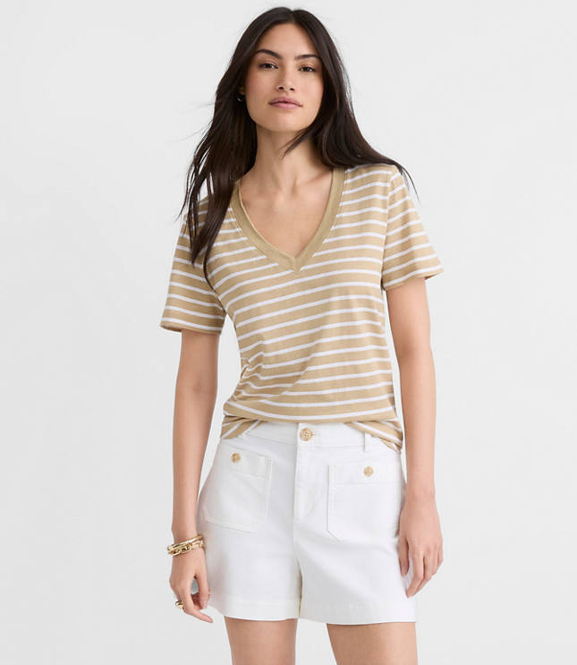 Striped Everyday V-Neck Tee