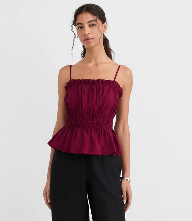 Ruffle Smocked Waist Cami