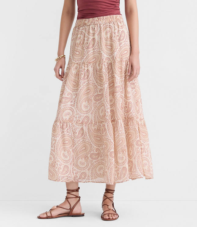 Paisley Tiered Maxi Skirt