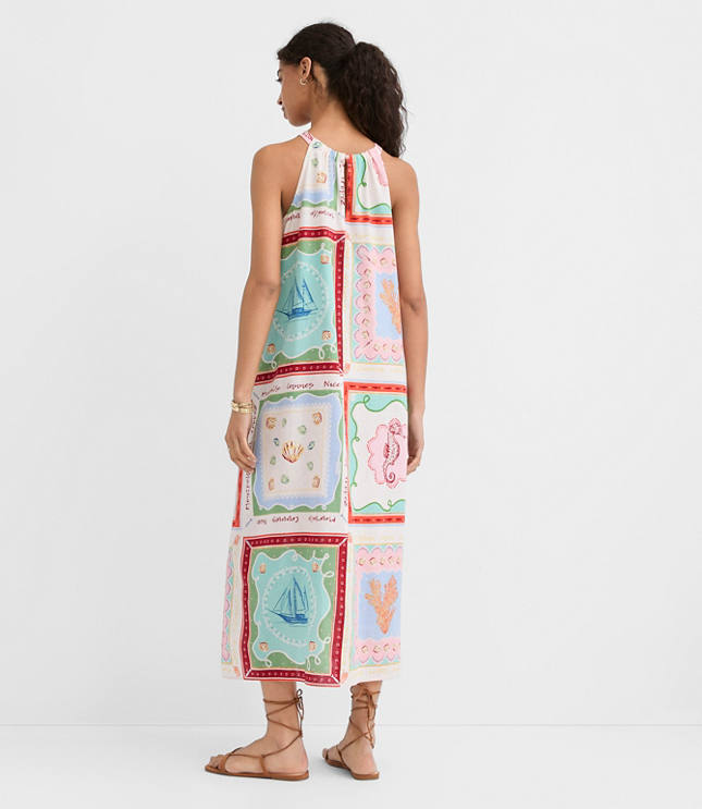 Petite Riviera Linen Cotton Midi Pocket Halter Dress carousel Product Image 4