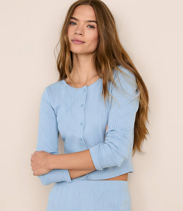 Lou & Grey Pointelle Pajama Cardigan carousel Product Image 2