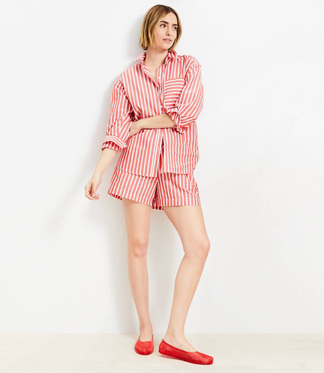 Striped Poplin Everyday Oversized Pocket Shirt