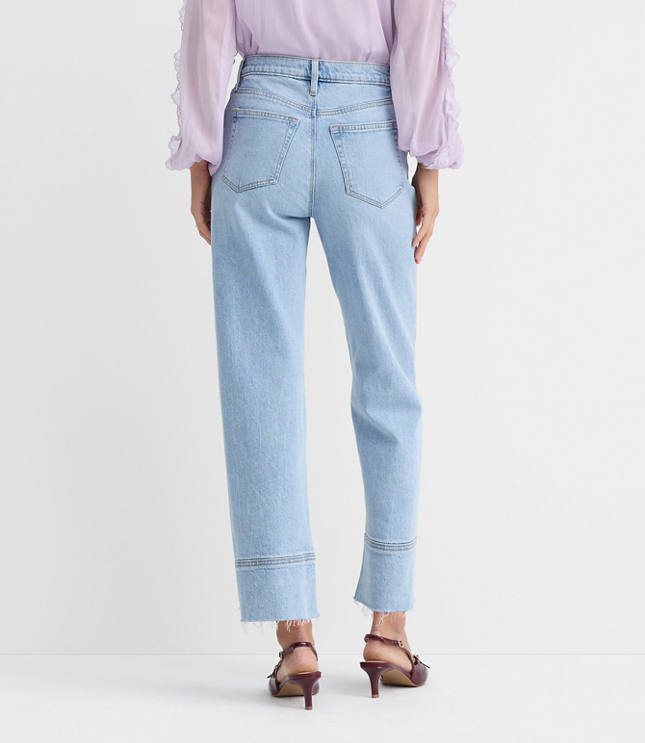 Petite Fresh Cut High Rise Straight Jeans in Light Wash Indigo
