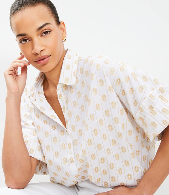 Petite Clip Everyday Henley Dolman Shirt