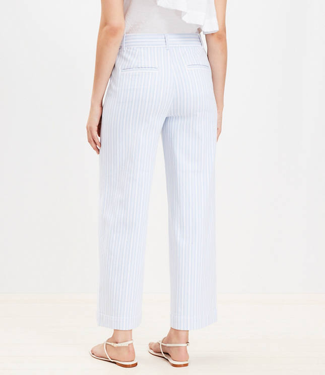 Palmer Wide Leg Crop Pants in Textured Stripe