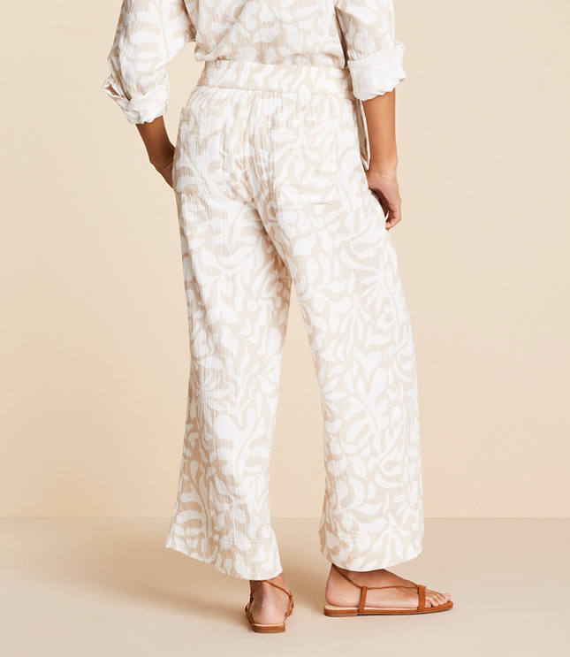 Lou & Grey Jungle Gauze Wide Leg Crop Pants